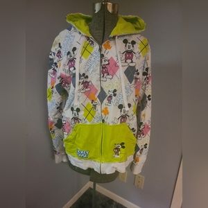 Disney neon Mickey Mouse zip up hoodie